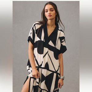 Bel Kazan Black & White Kaftan
